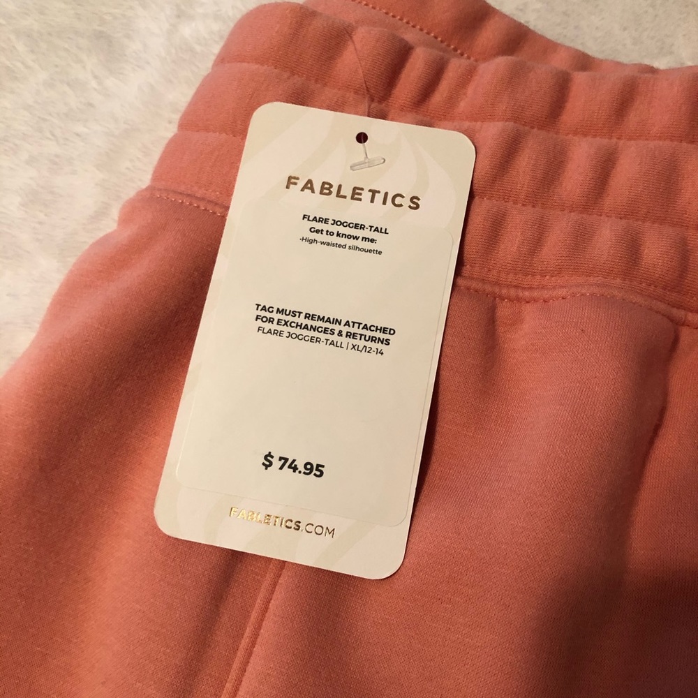 Fabletics XL Tall 12-14 coral pink sweatpants - Picture 2 of 2